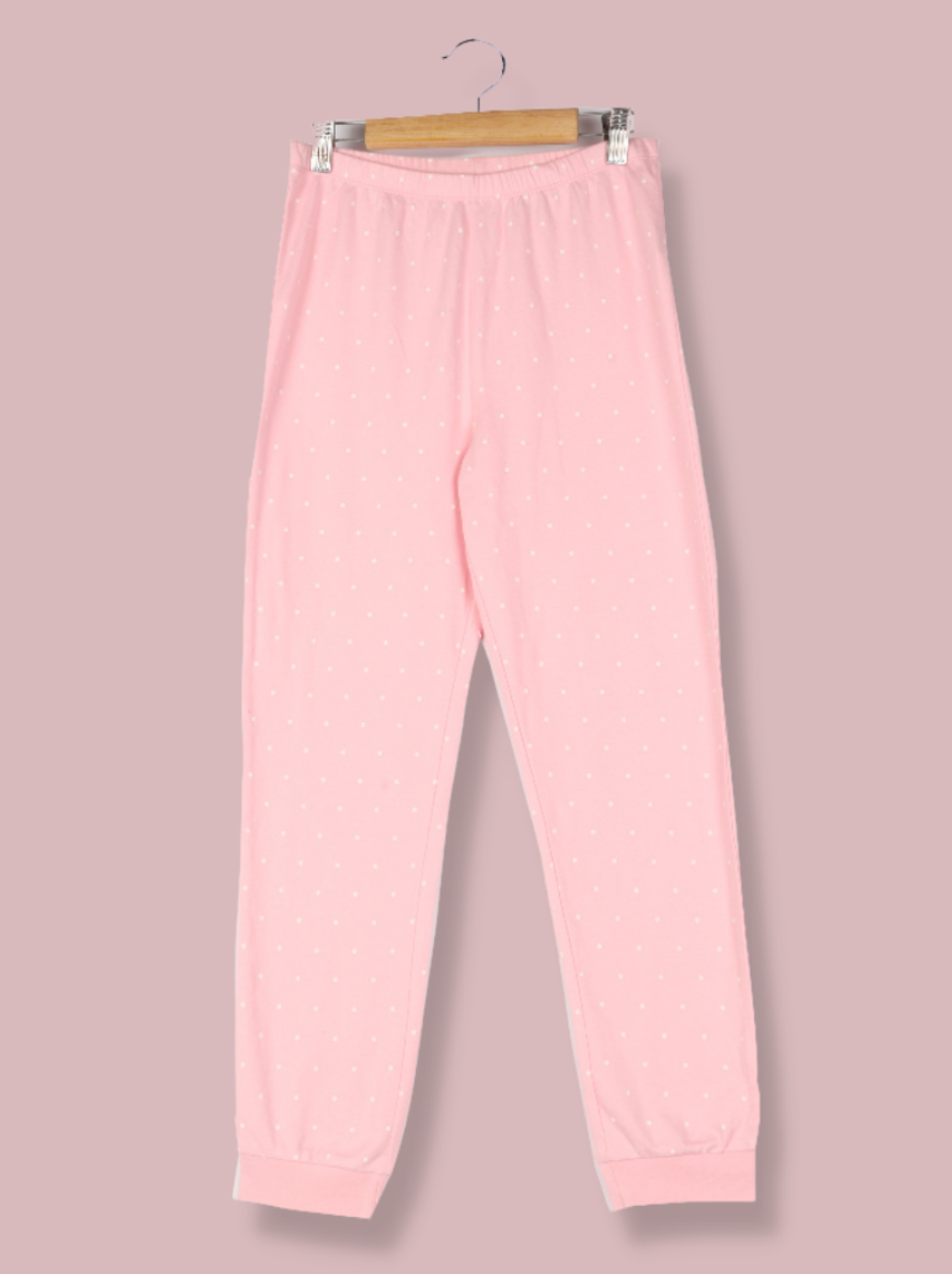 Kids Pink Interlock Knit Solid Pant