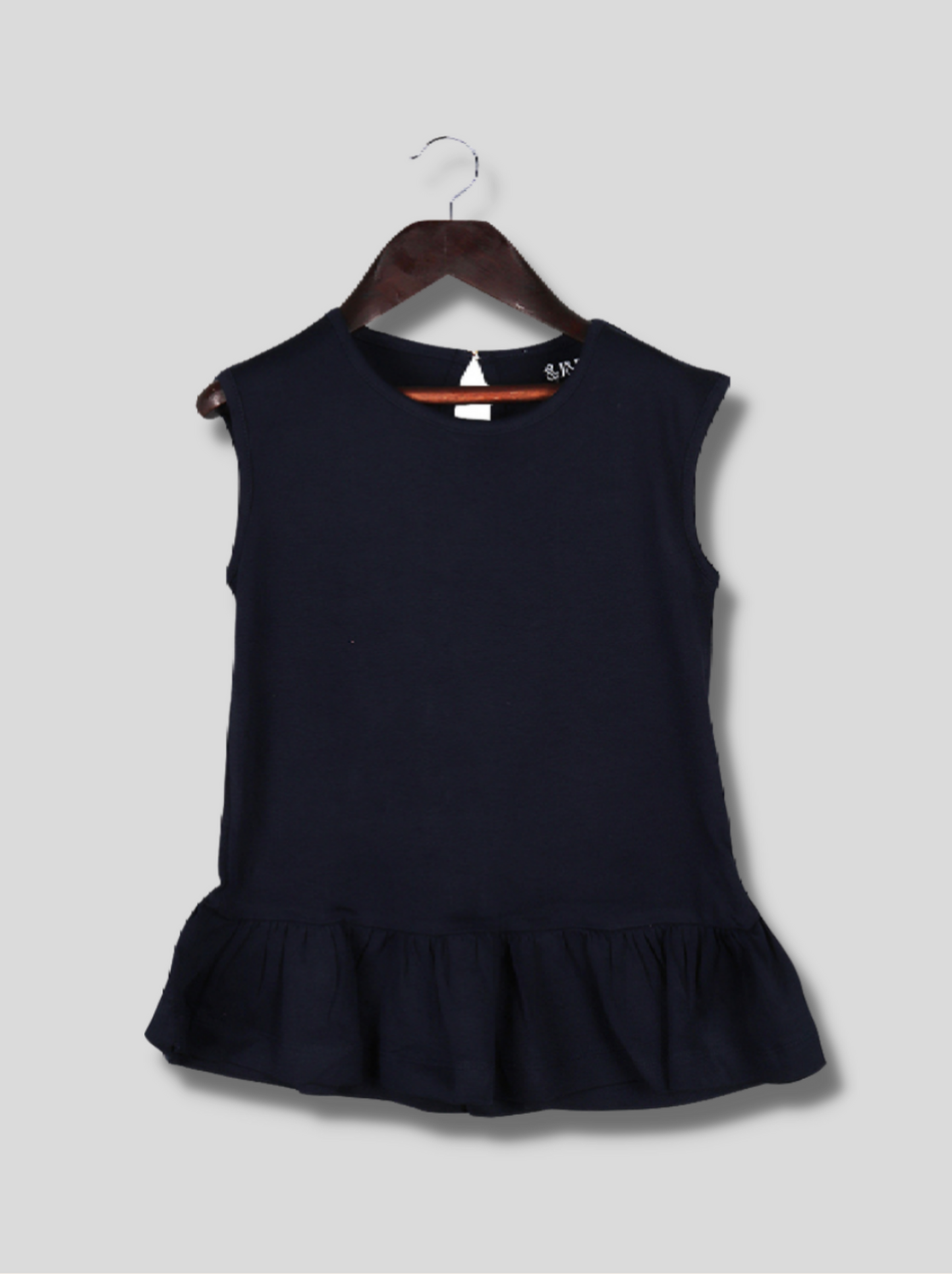 Kids Sleeveless Solid cotton spandex knit T-Shirt