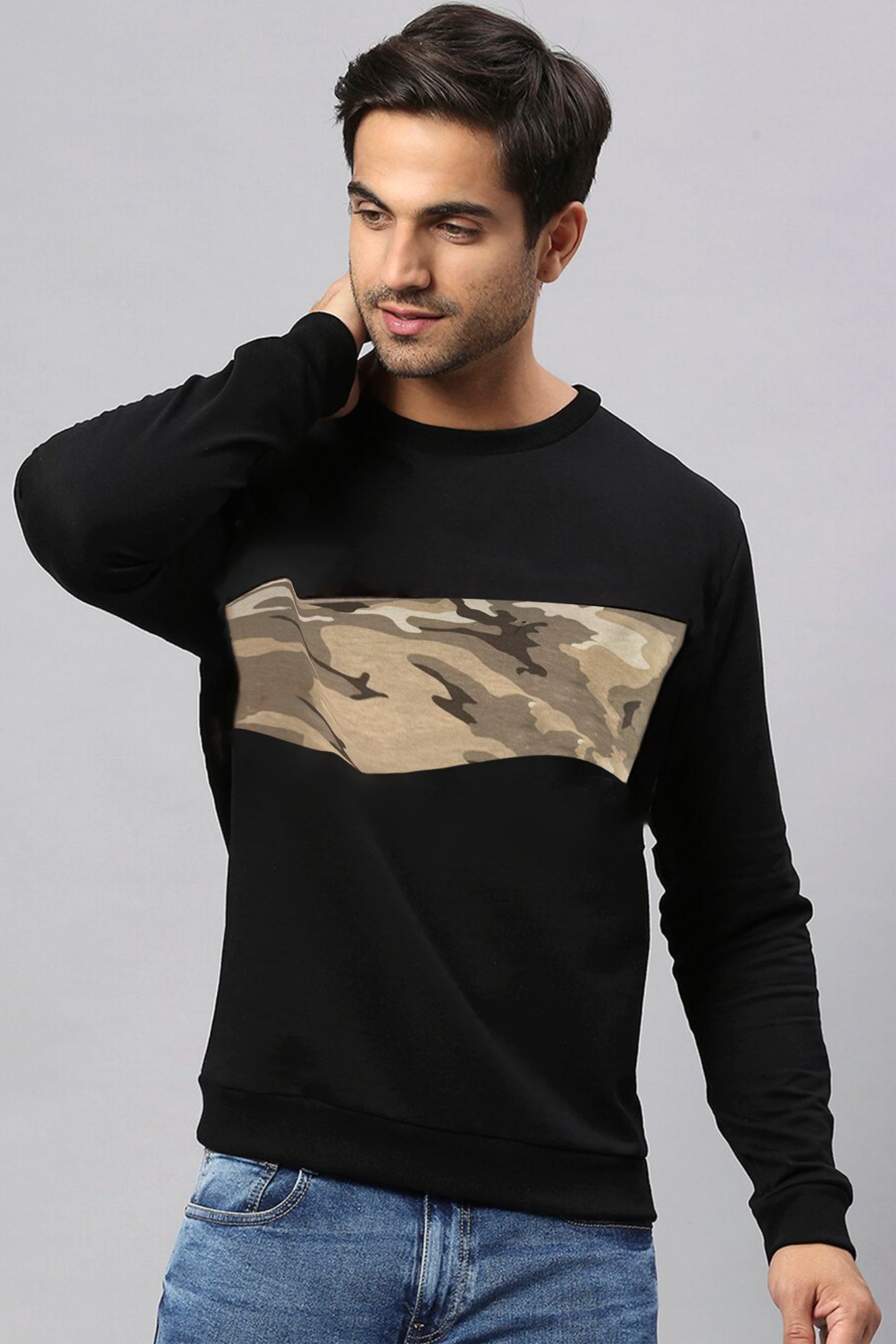 Army Men's Cut panel Sweatshirt