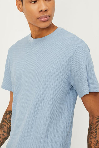 J&JP Texture oversize tshirt-Sky blue