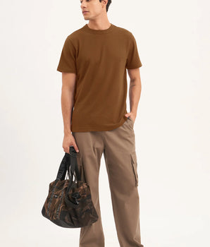 J&JP Texture oversize tshirt-Brown