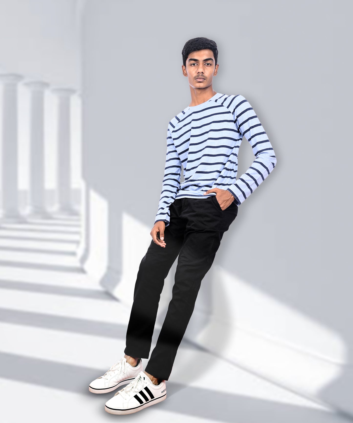 J&JP Men's Stripes Full sleeve Tshirt