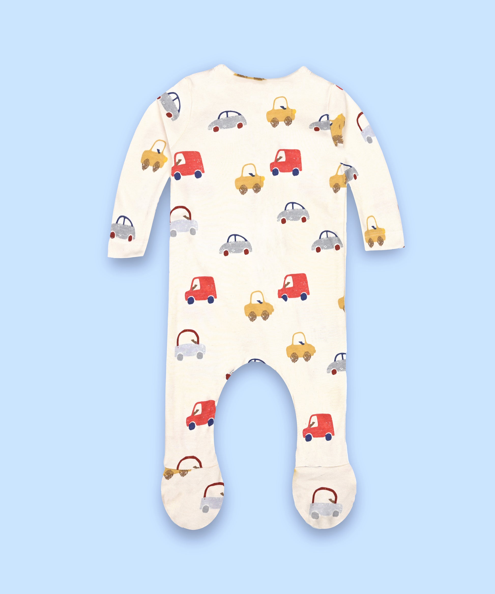 Babies Unisex Footed Romper-Vehicles