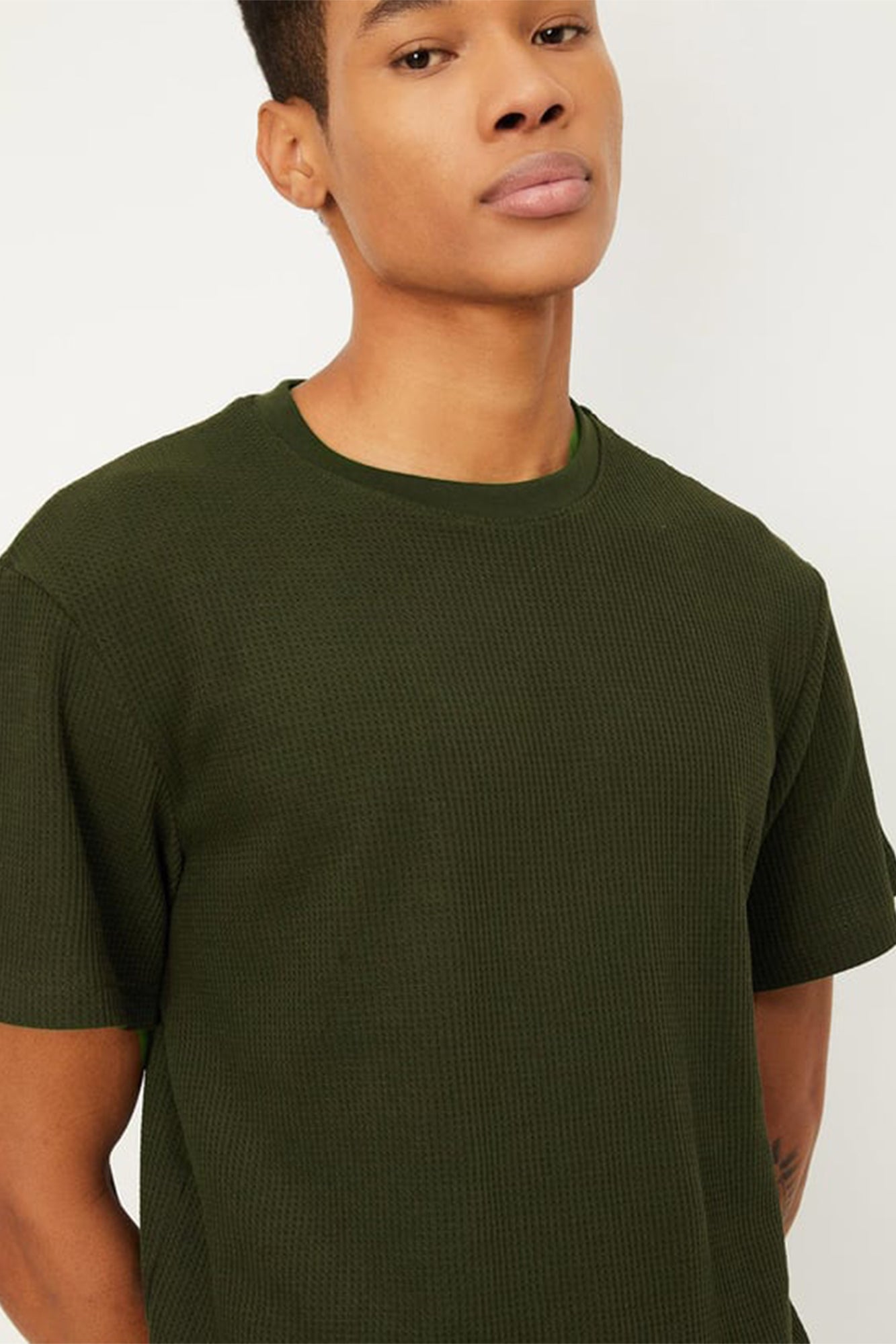 J&JP Texture oversize tshirt-Olive green