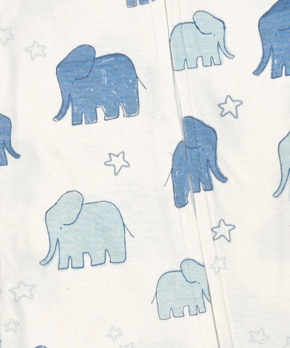 Babies Unisex Footed Romper-Elephant