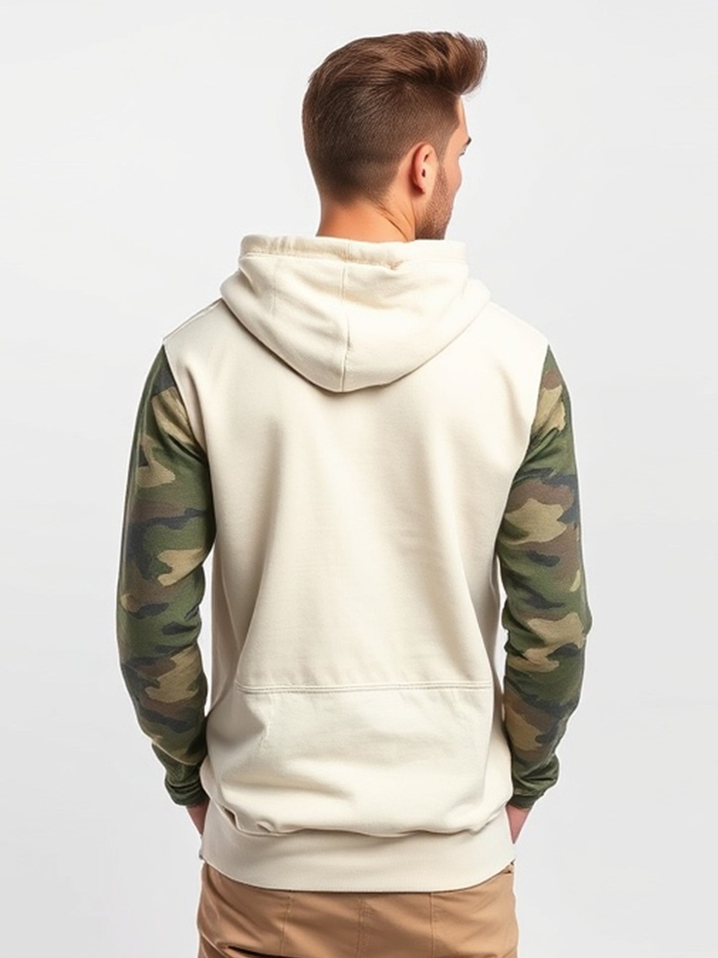 Army Men's Hoodie-White