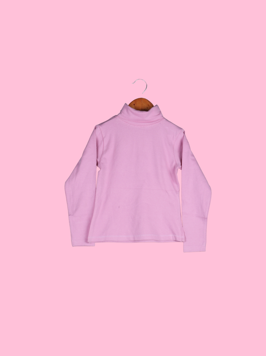 Kids Pink Full sleeve Solid Melange Jersey T-Shirt