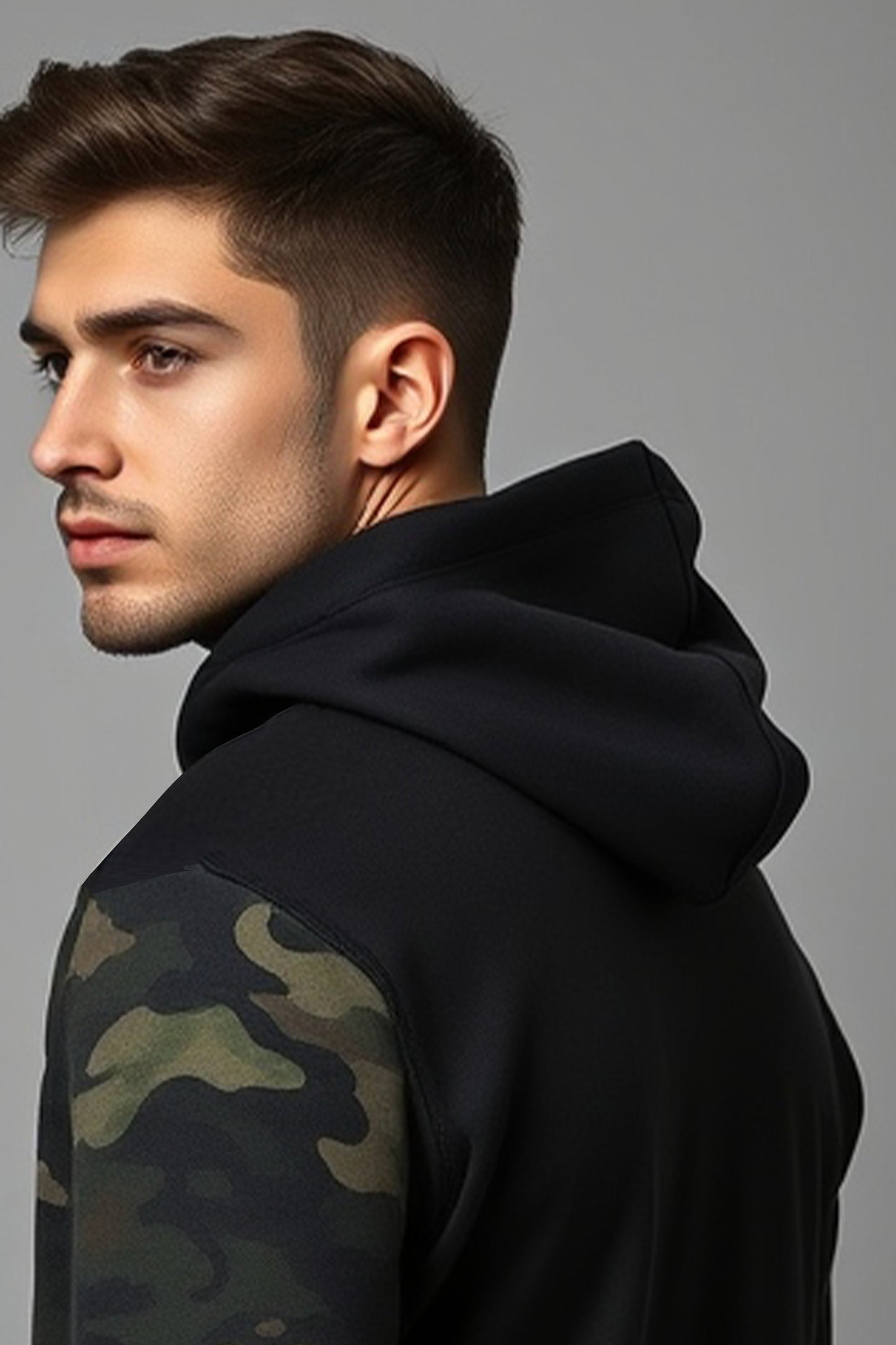 Army Men's Hoodie- Black