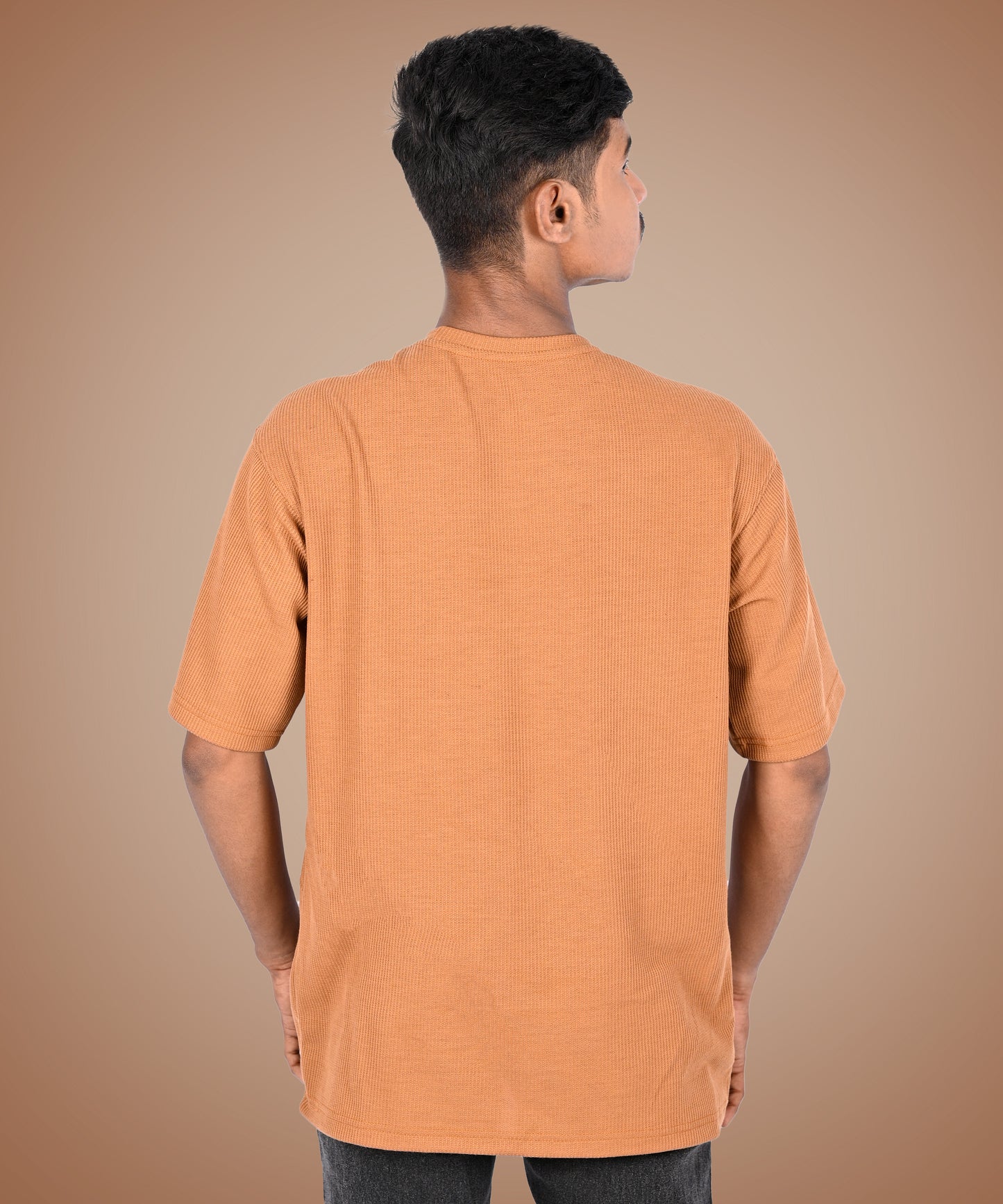 J&JP Texture oversize tshirt-Toffy brown