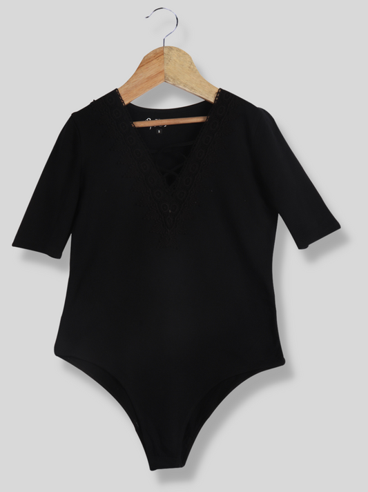 Women Black Knit cotton Swimsuit