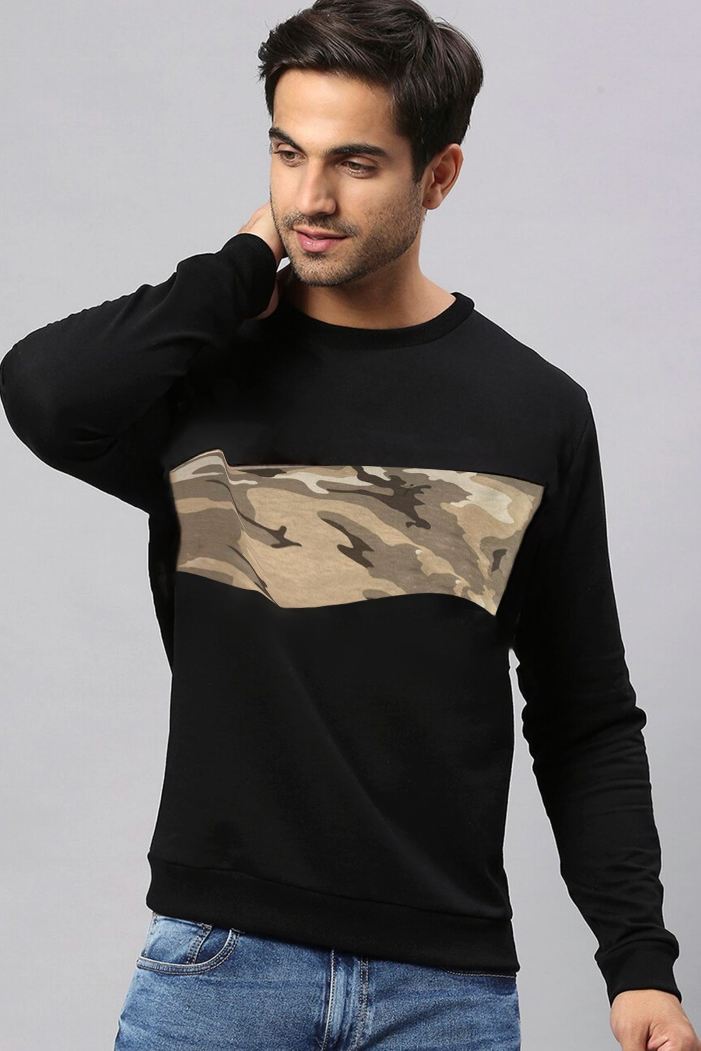 Army Men's Cut panel Sweatshirt