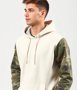 Army Men's Hoodie-White