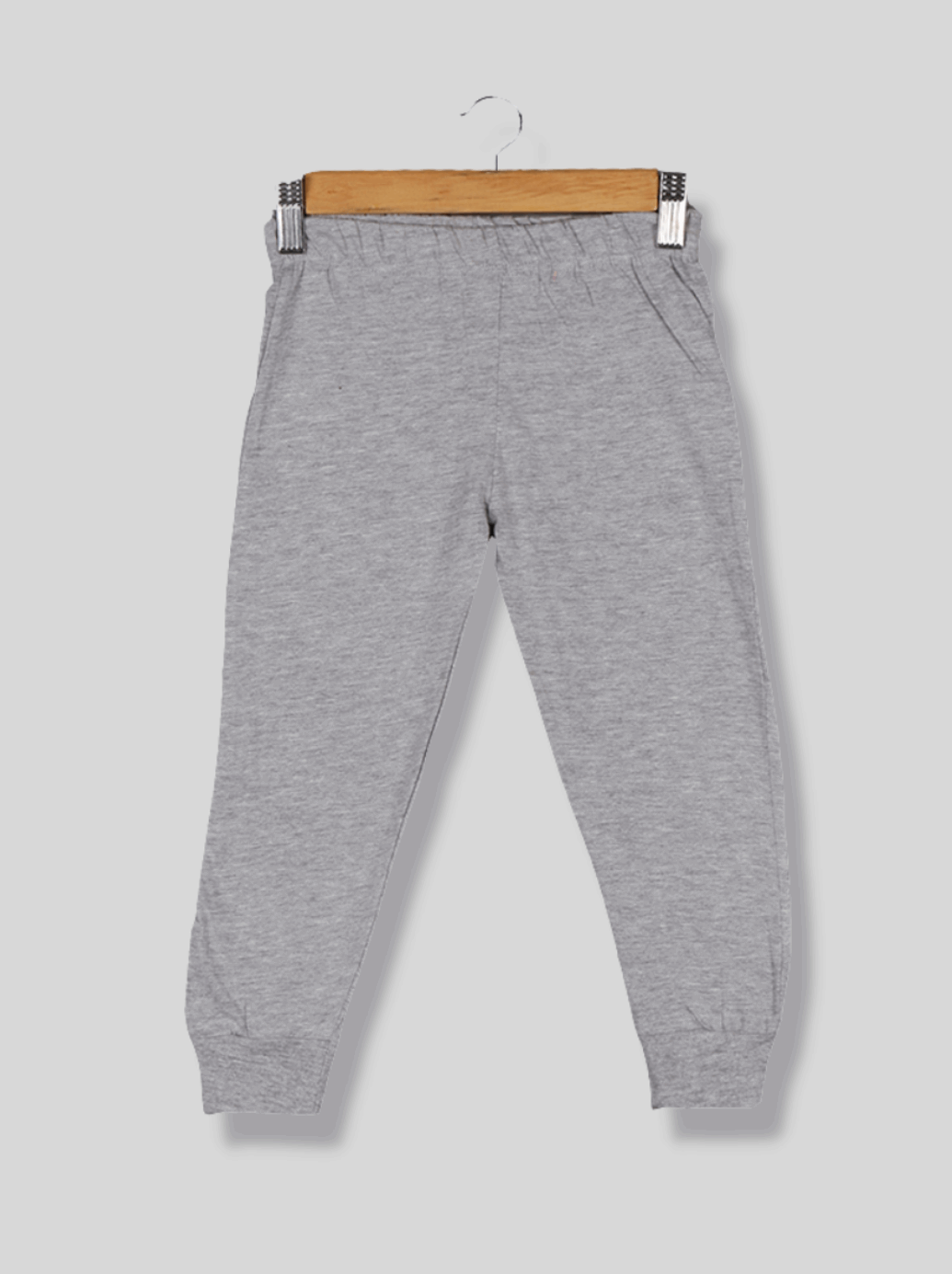 Babies Grey Solid Cotton jersey knit Pant