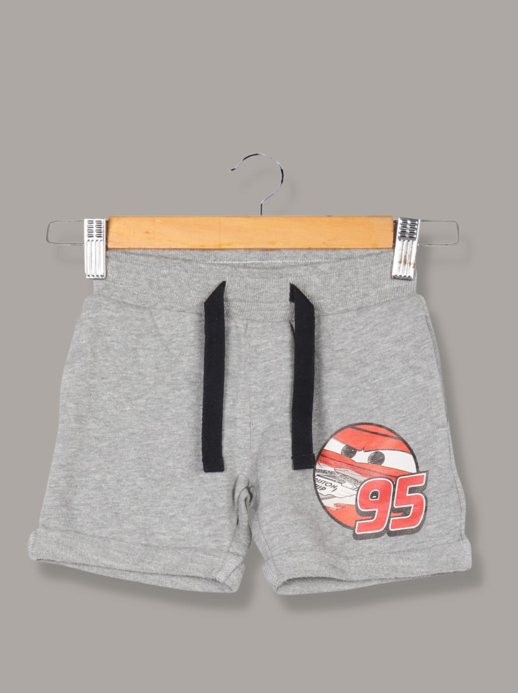 Kids Grey Loopknit Printed shorts