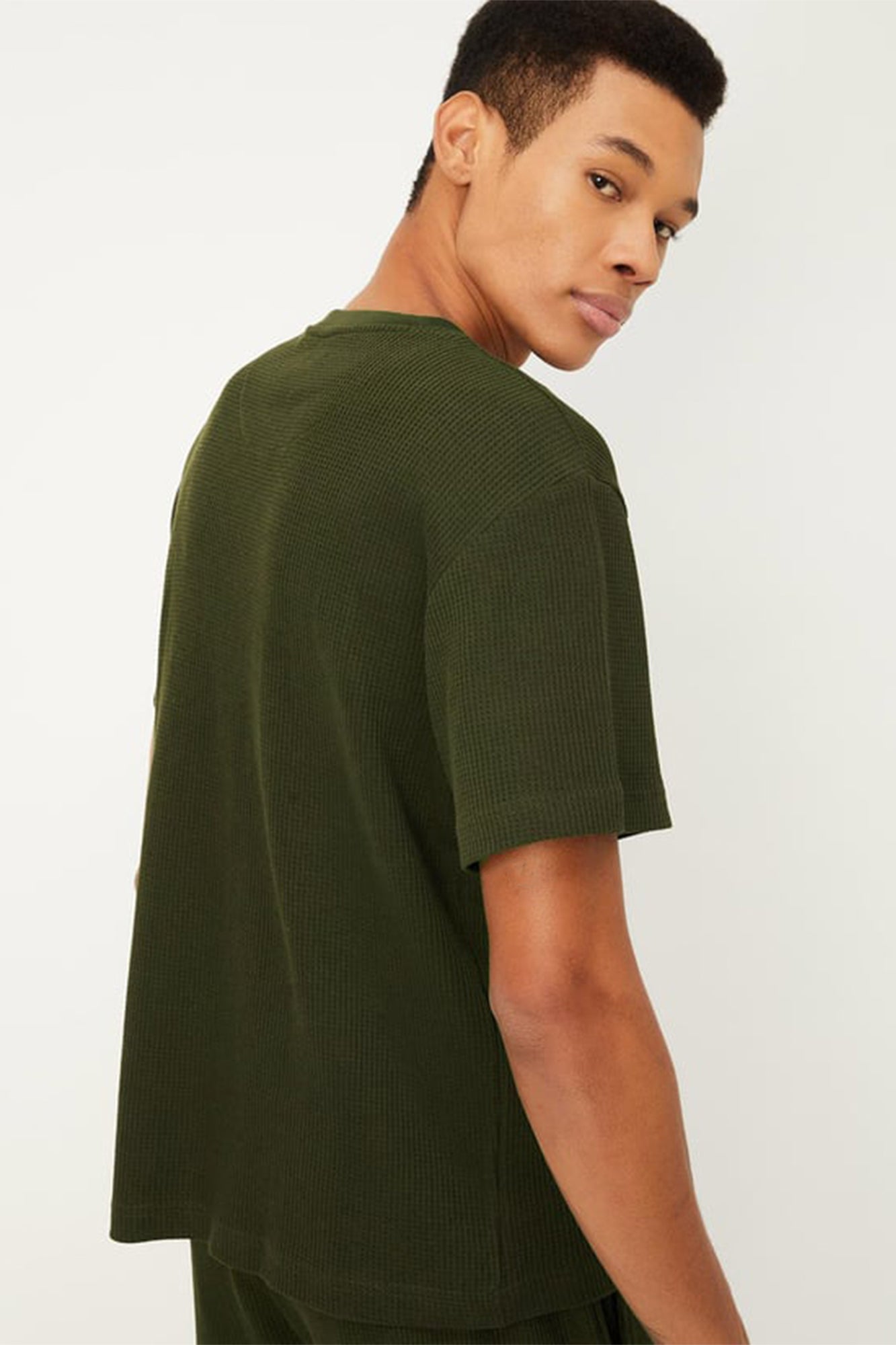 J&JP Texture oversize tshirt-Olive green