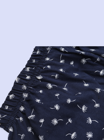 Women Navy Printed Cotton Pyjamas