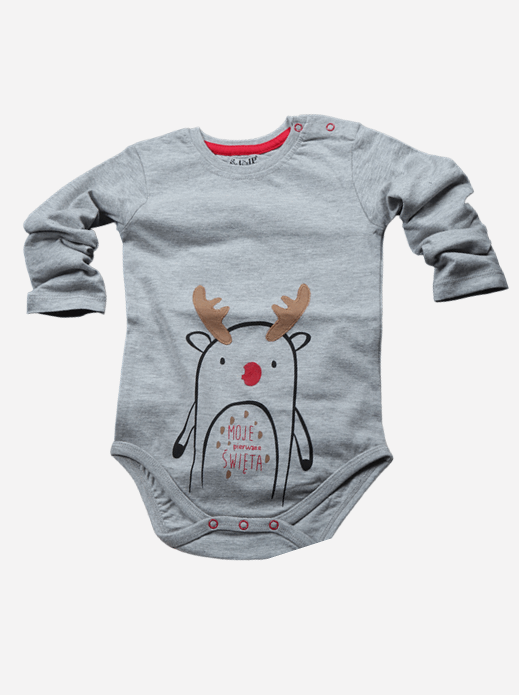 Babies Grey Full sleeve Cartoon Single Jersey T-Shirt