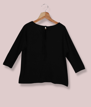 Women Black Half sleeve  Cotton jersey knit, Single Jersey