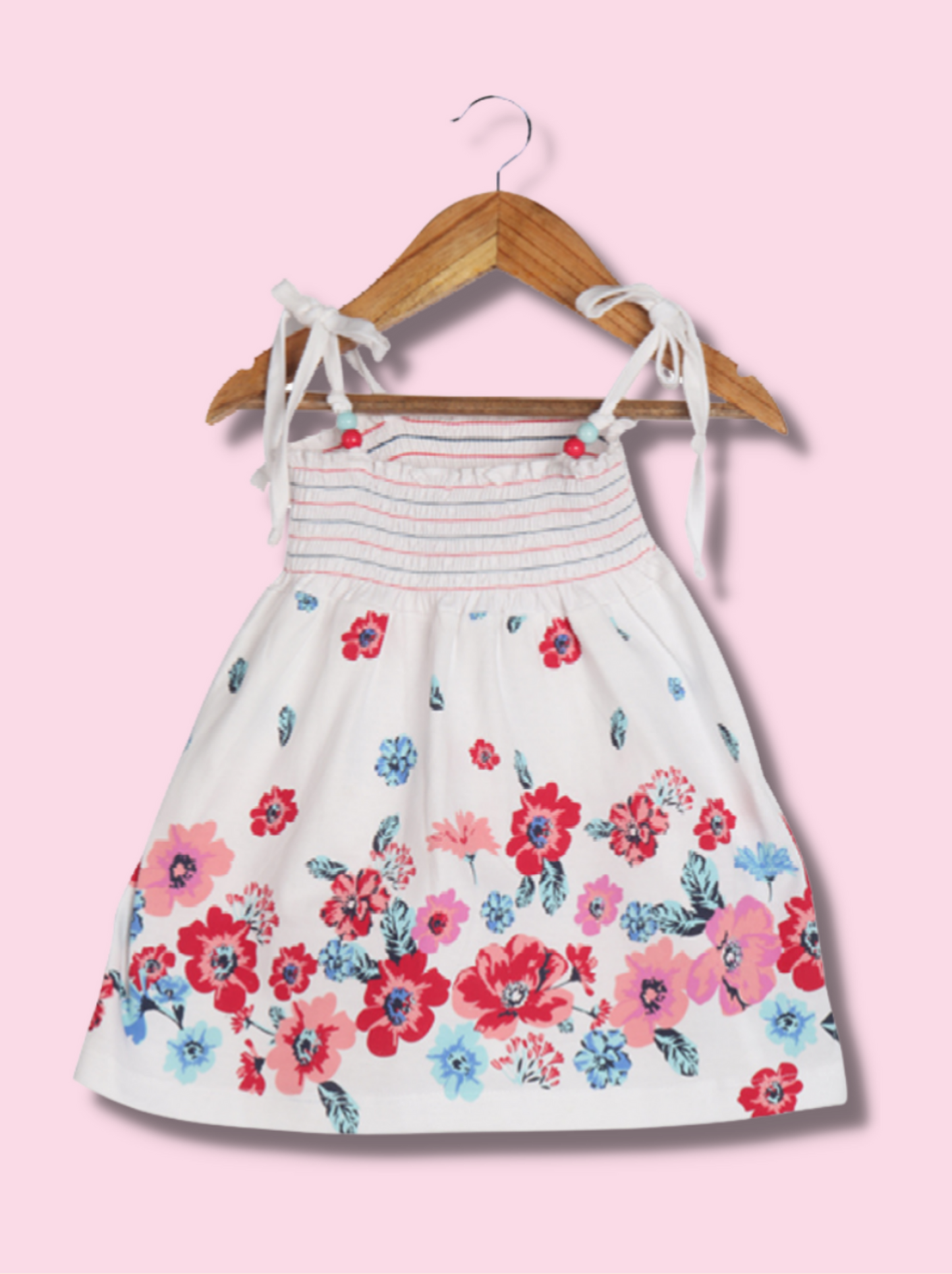 Kids Multicolour Sleeveless Floral Print Spaghetti Straps T-Shirt