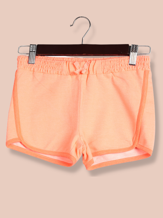 Kids Orange French Terry Solid Shorts