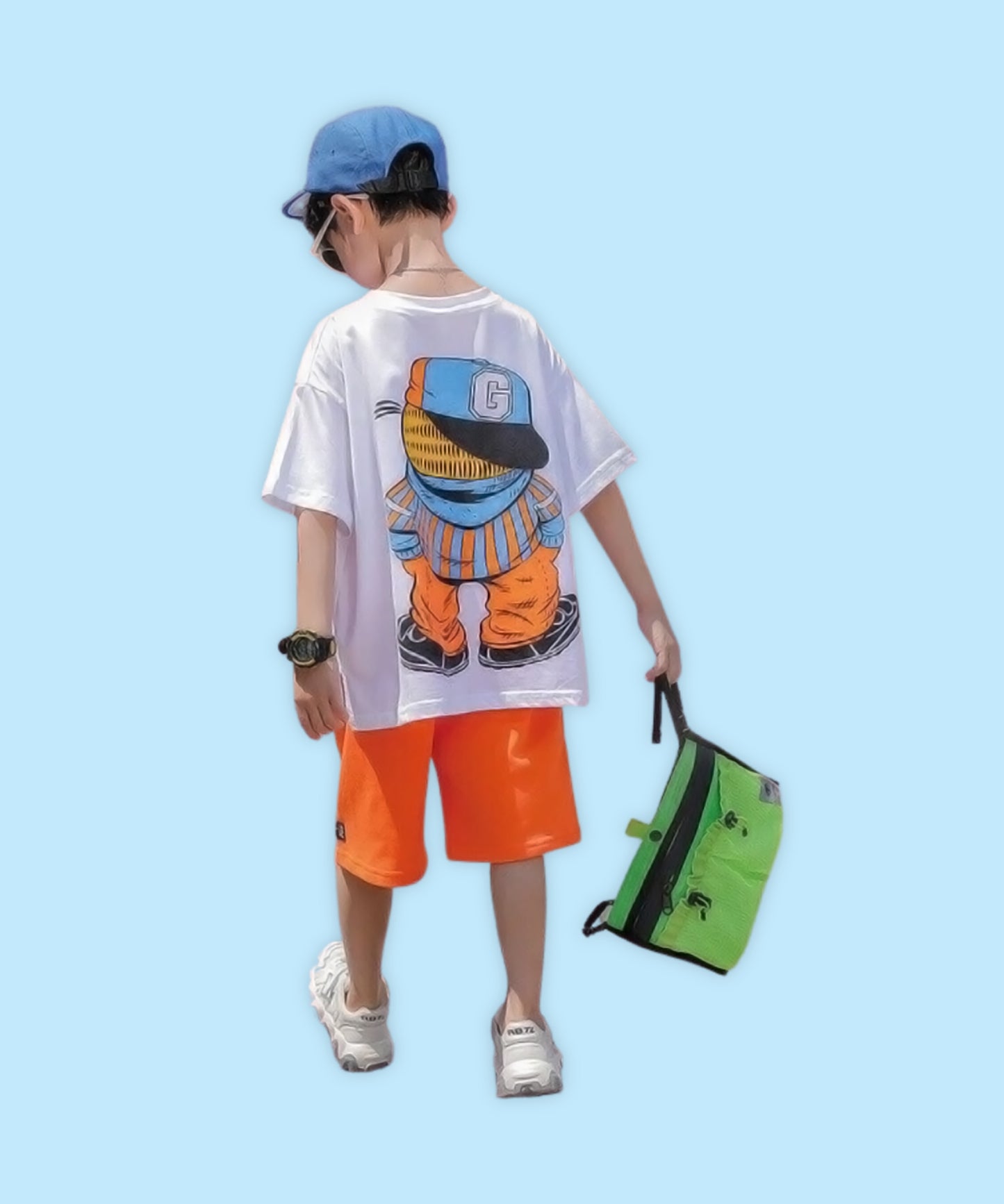 J&JP Kids Boys Printed Half Sleeve T-shirt and Shorts Set