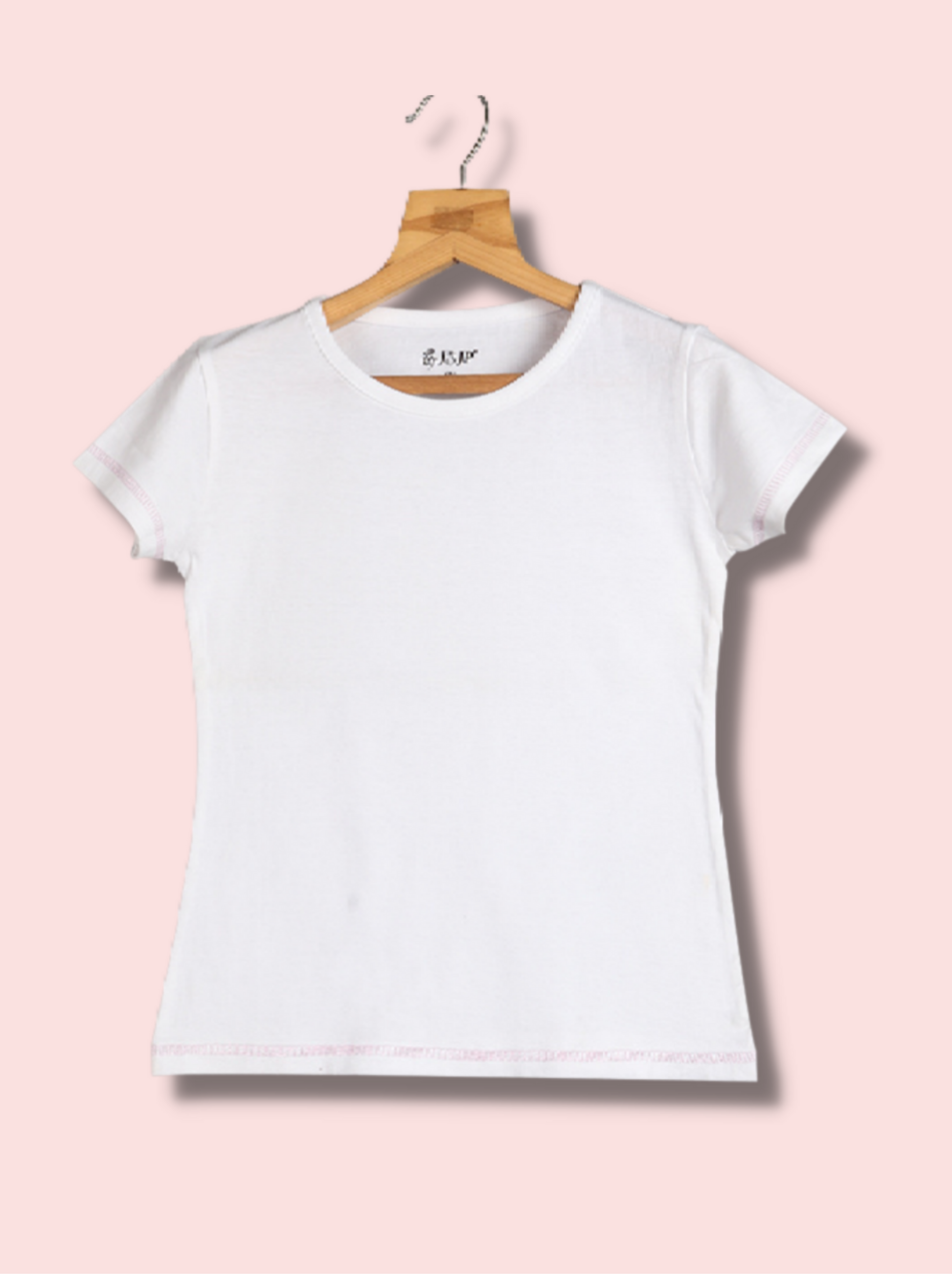 Kids White Half sleeve Solid Cotton jersey knit T-Shirt