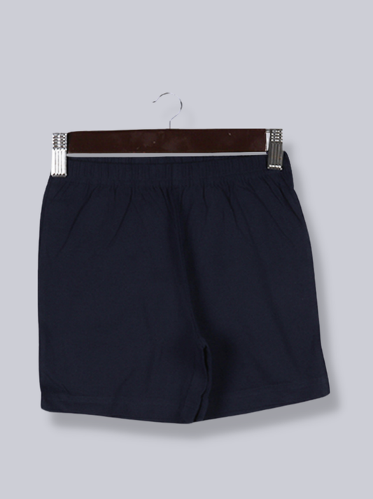 Kids Navy Interlock Knit Solid Shorts