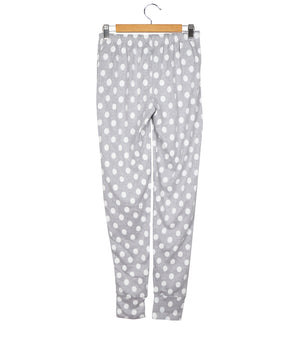 Womens Grey Fleece, Loopknit Printed Pant