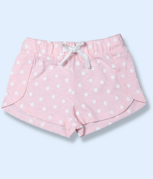 Babies Pink Polka Print Cotton jersey knit Pant