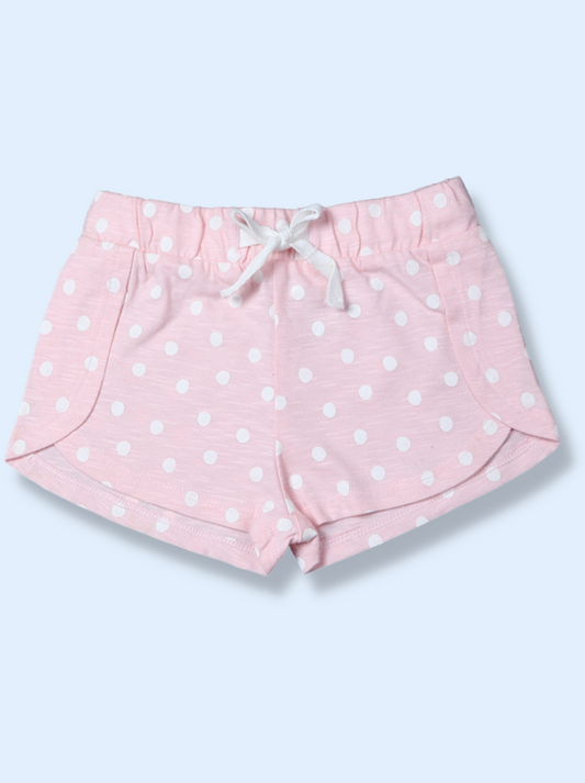 Babies Pink Polka Print Cotton jersey knit Pant