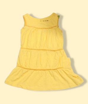 Kids  Yellow Sleeveless Solid  Dress