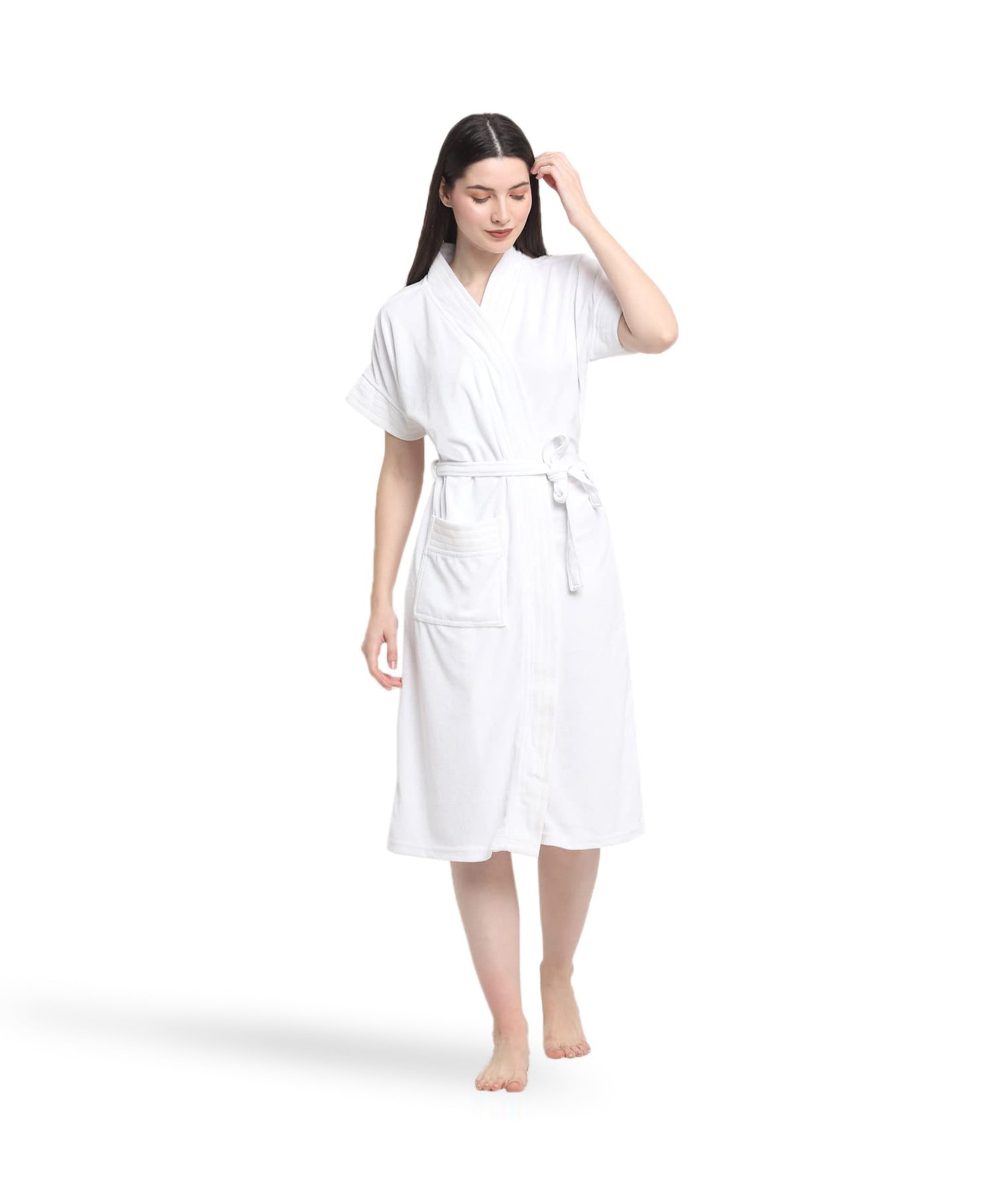 Women White Full sleeve Bathrobe