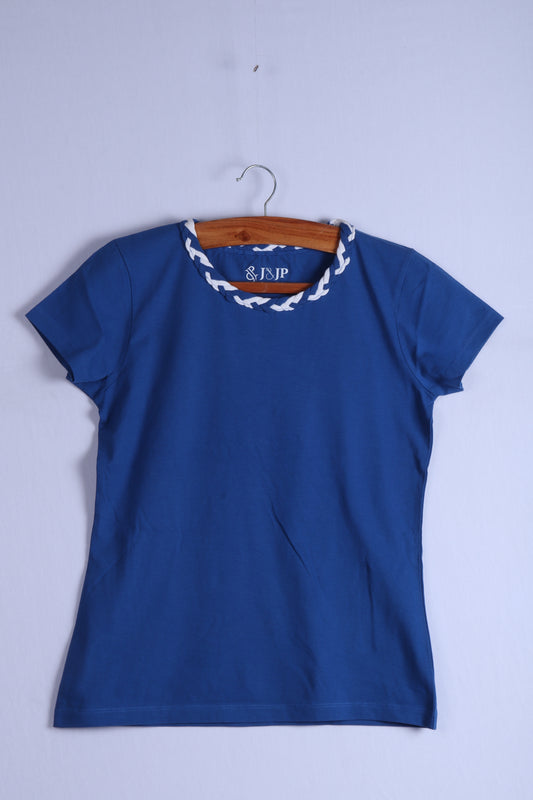 Women Blue Half sleeve Solid Cotton T-Shirt