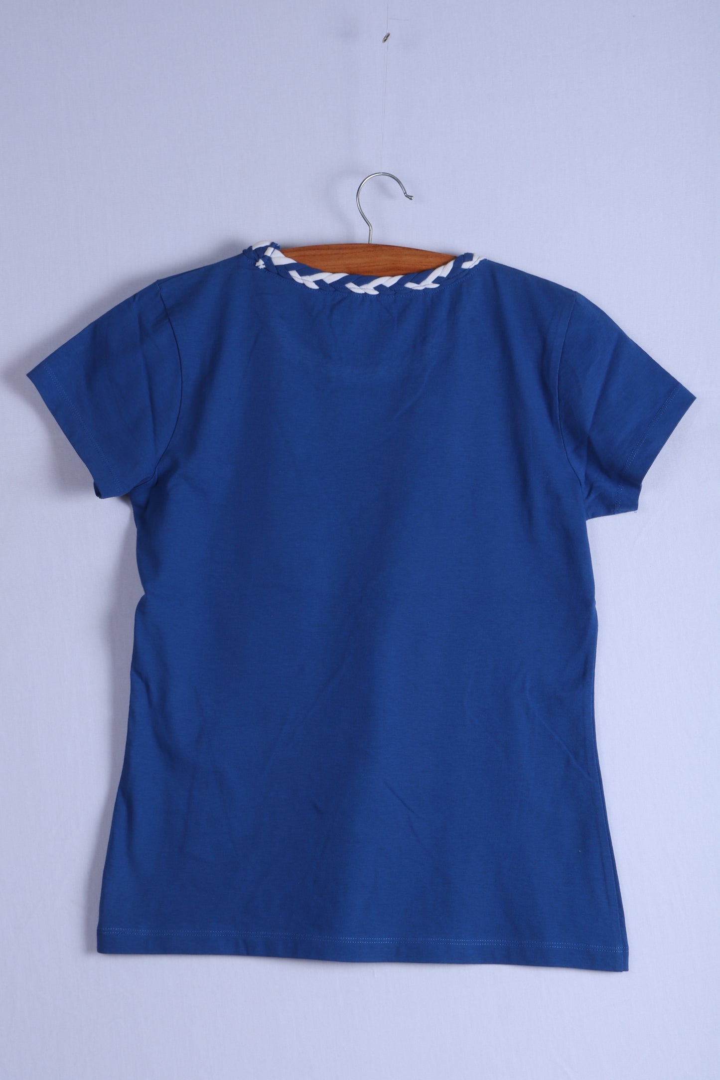 Women Blue Half sleeve Solid Cotton T-Shirt