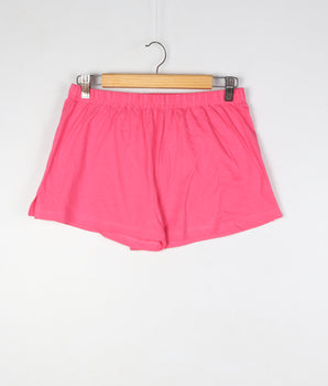 Womens Pink Cotton jersey knit Solid Shorts