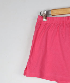 Womens Pink Cotton jersey knit Solid Shorts