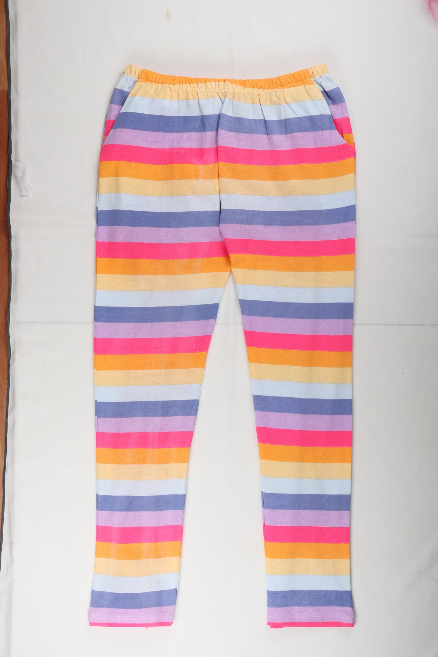 Women Multicolour striped Loopknit Pyjamas