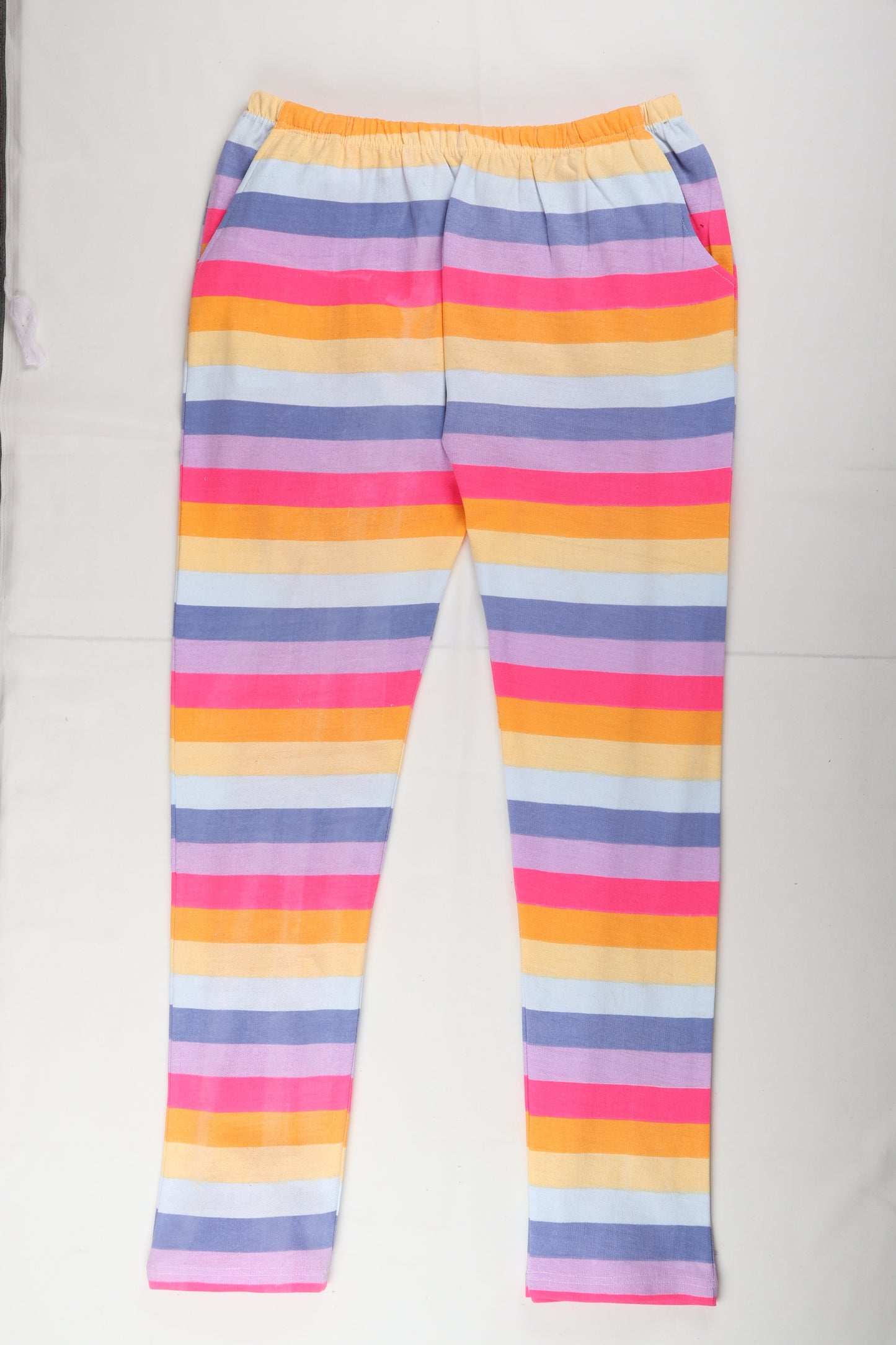 Women Multicolour striped Loopknit Pyjamas