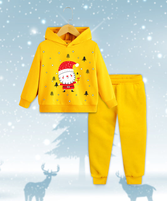 Kid's Yellow Santa Hoodie and Jogger Set – Christmas