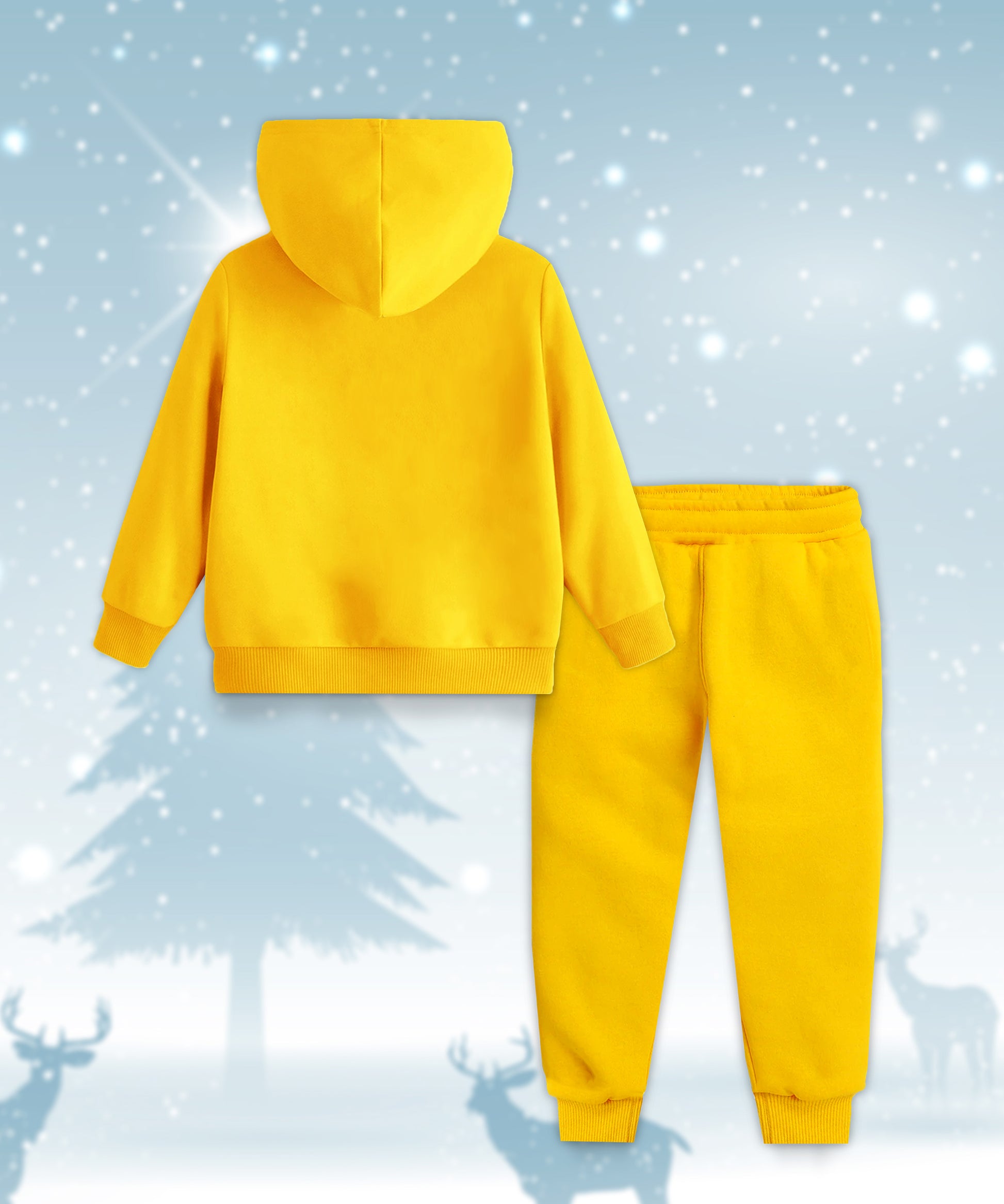 Kid's Yellow Santa Hoodie and Jogger Set – Christmas