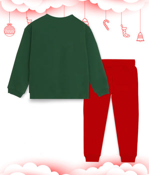 Kid's Green Santa Christmas Outfit