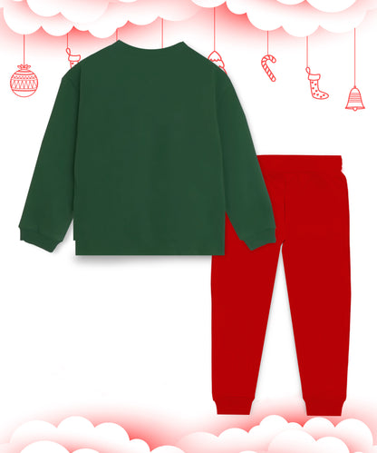 Kid's Green Santa Christmas Outfit