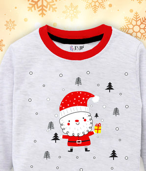 Kids' Grey and Red Santa Sweatshirt and Joggers set