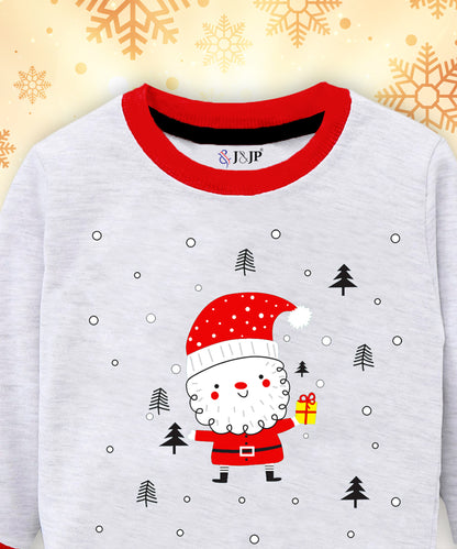 Kid's Grey Santa Sweatshirt Pullover for Boys and Girls