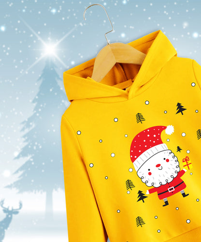 Kid's Yellow Santa Hoodie and Jogger Set – Christmas