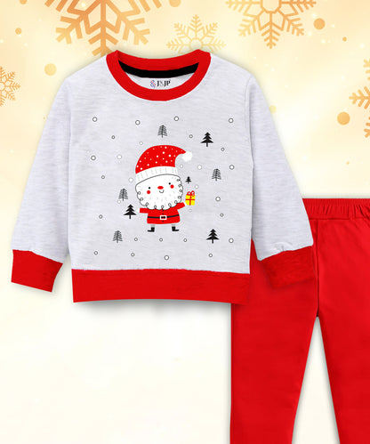 Kids' Grey and Red Santa Sweatshirt and Joggers set