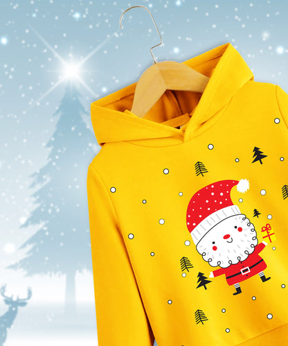 Kids' Yellow Santa Hoodie –