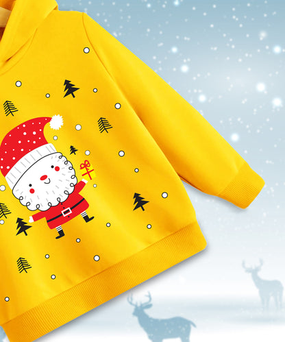 Kid's Yellow Santa Hoodie and Jogger Set – Christmas