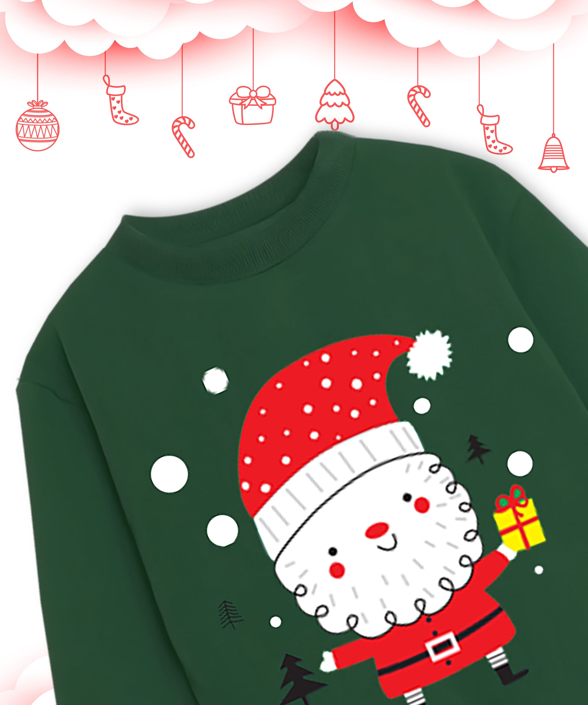 Kid's Green Santa Christmas Outfit