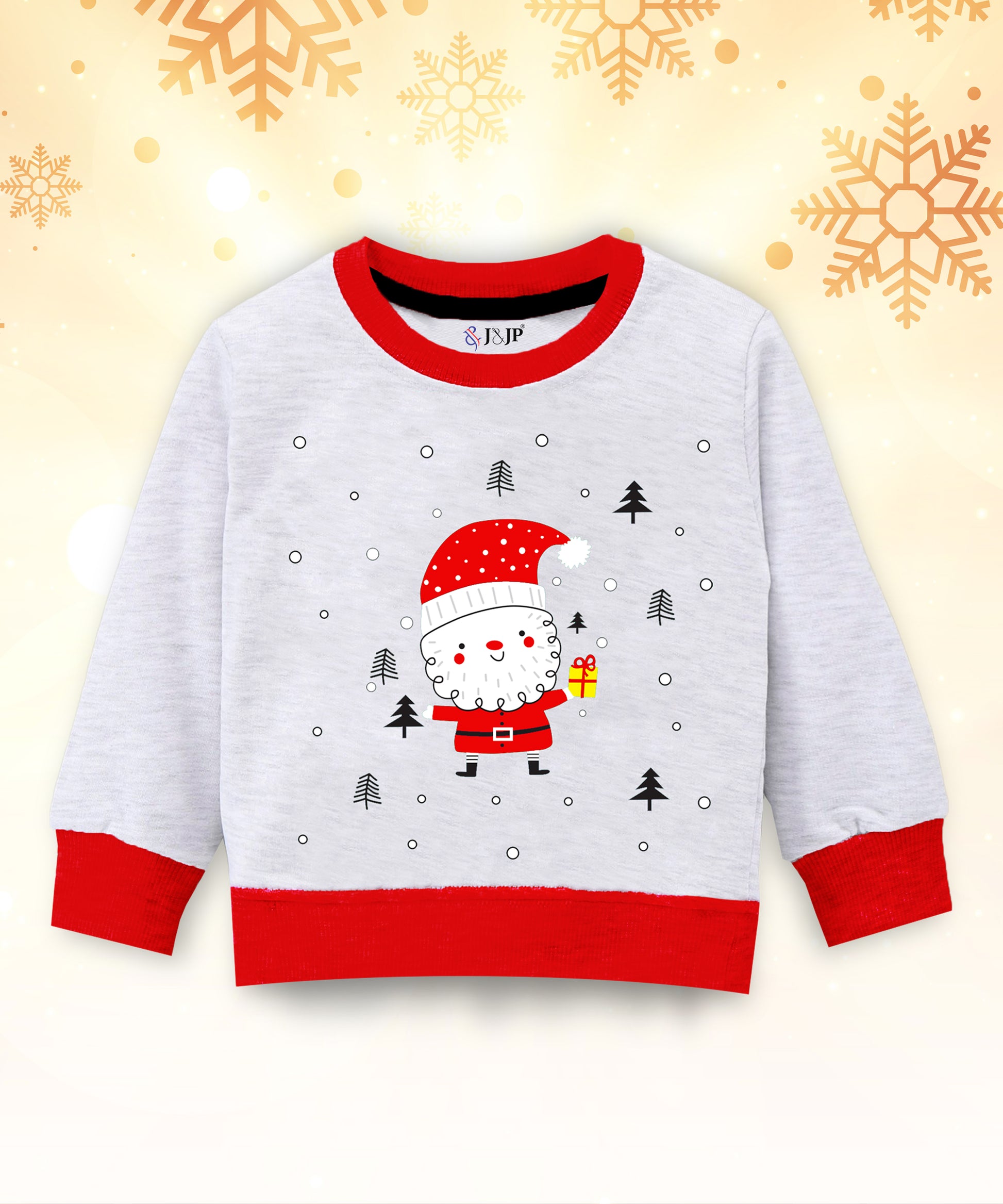 Kids' Grey and Red Santa Sweatshirt and Joggers set